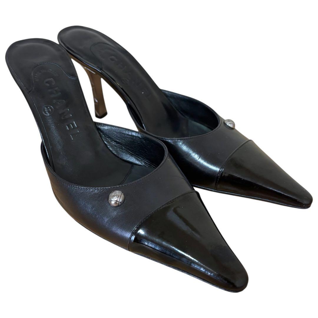 【極美品】シャネルCHANEL★付属品あり★ココマーク★レザー★ミュール黒24