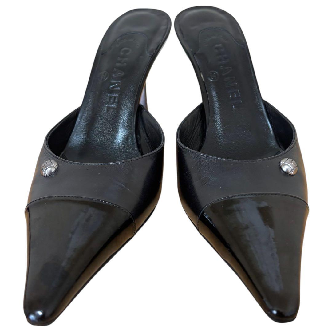 【極美品】シャネルCHANEL★付属品あり★ココマーク★レザー★ミュール黒24