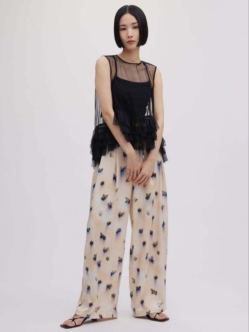 パンツ AmeriVINTAGE CLARA SATIN TUCK PANTS