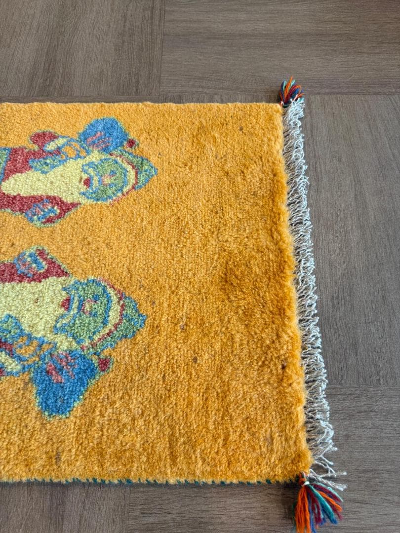 ギャッベ 81x57cm ペルシャ絨毯 手織り ギャベ 玄関マットラグ 絨毯