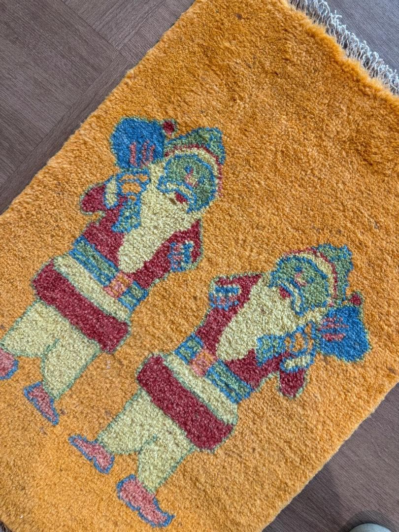 ギャッベ 81x57cm ペルシャ絨毯 手織り ギャベ 玄関マットラグ 絨毯