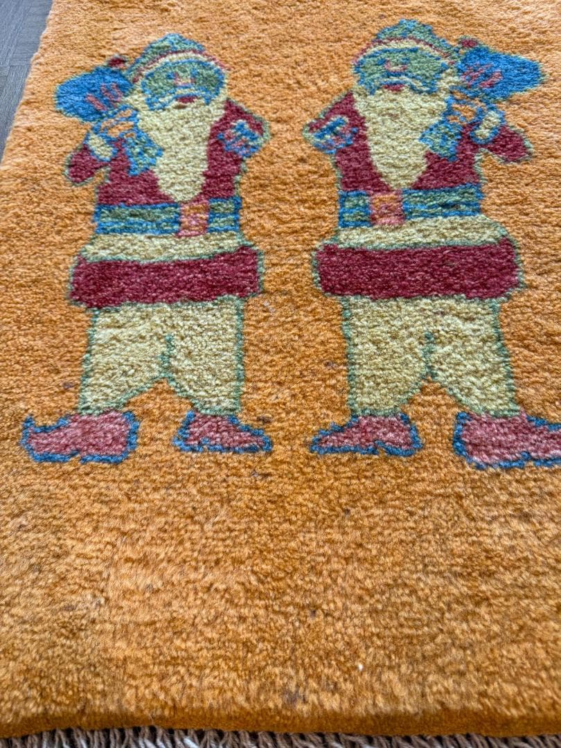 ギャッベ 81x57cm ペルシャ絨毯 手織り ギャベ 玄関マットラグ 絨毯