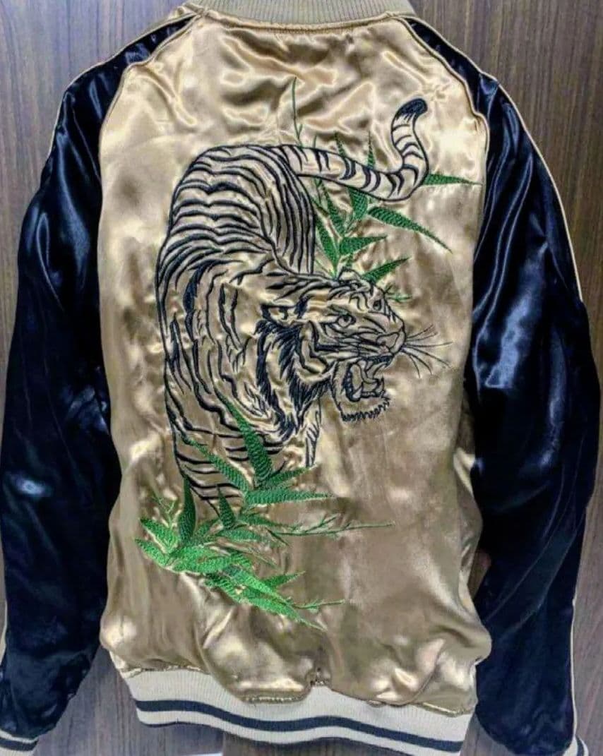 繰絡魂 リバーシブル　虎　刺繍　スカジャン