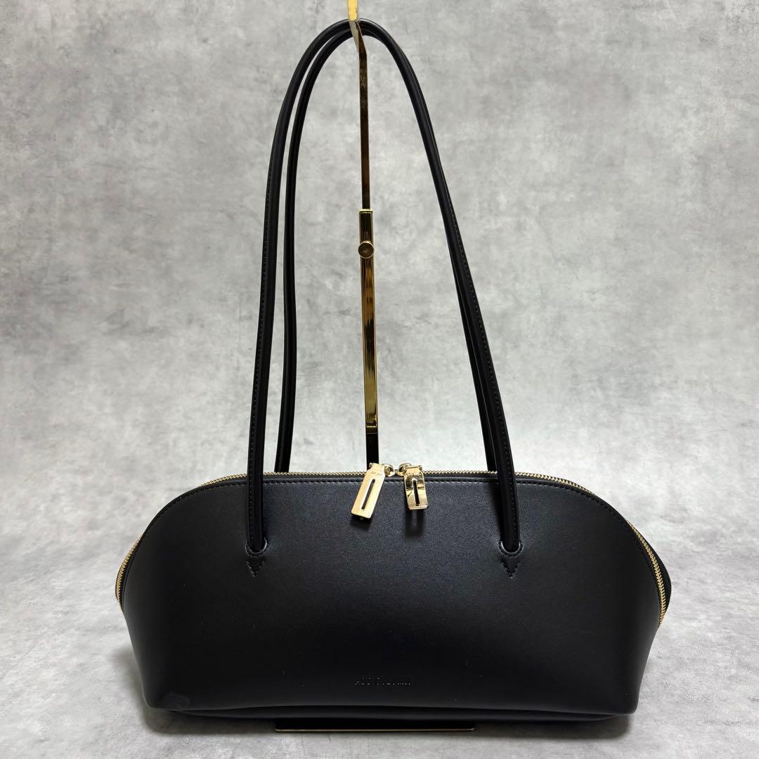 うっちー アドカラム 黒 ゴールド ロングハンドルボストンバッグ