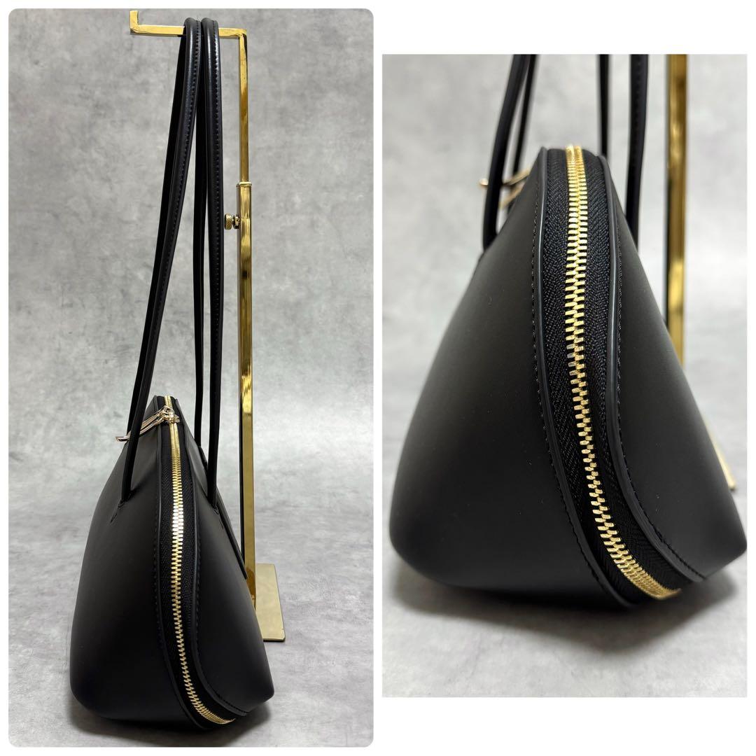 うっちー アドカラム 黒 ゴールド ロングハンドルボストンバッグ