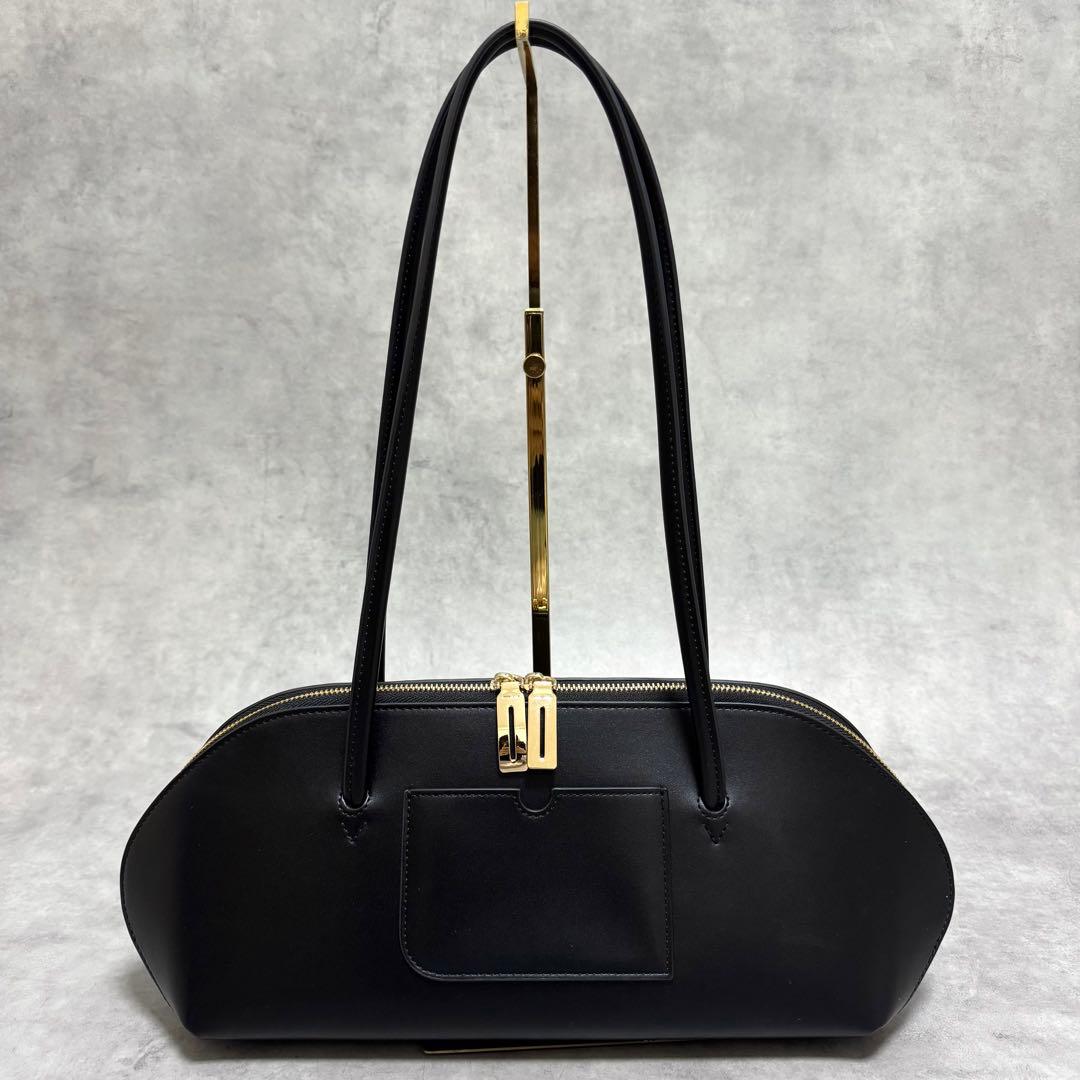 うっちー アドカラム 黒 ゴールド ロングハンドルボストンバッグ