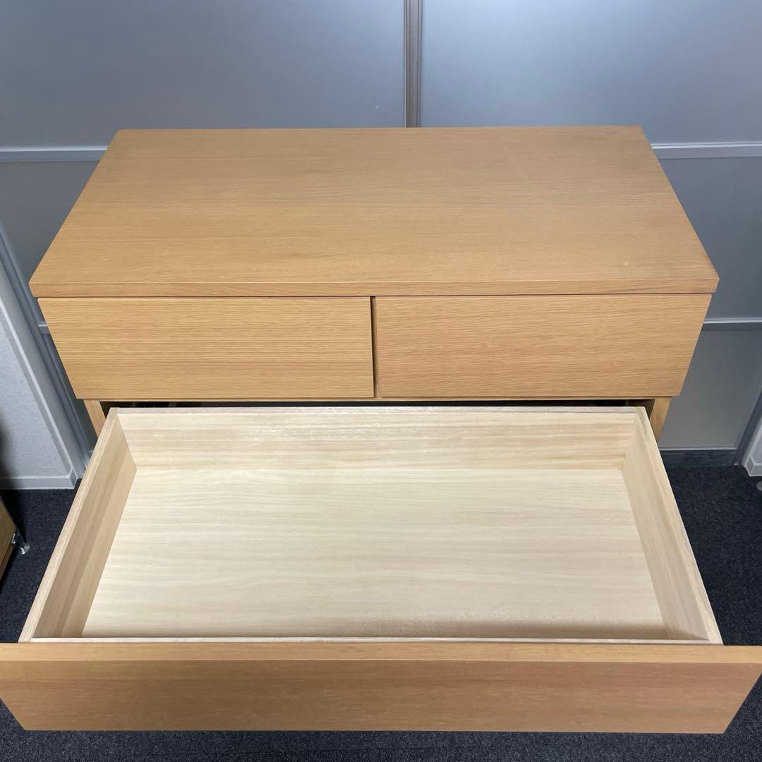 無印良品　オーク材チェスト6段ワイド　廃盤　幅800 mm ② ※商品の説明必読