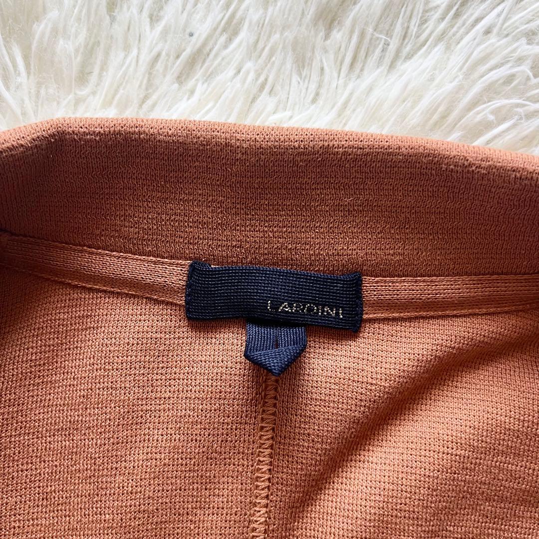 <美品>LARDINI オレンジ コットン ニットジャケット サイズＭ