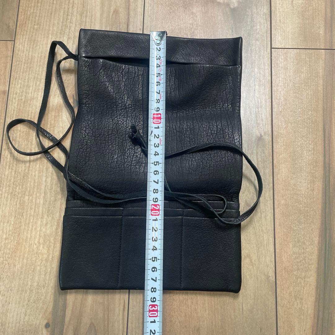 鹿革　道中財布　黒