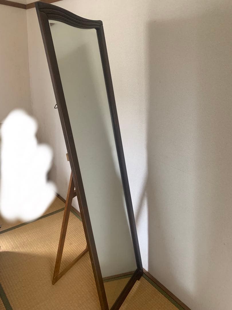 姿見鏡　アンティーク　鏡　ミラー　スタンド鏡　木製