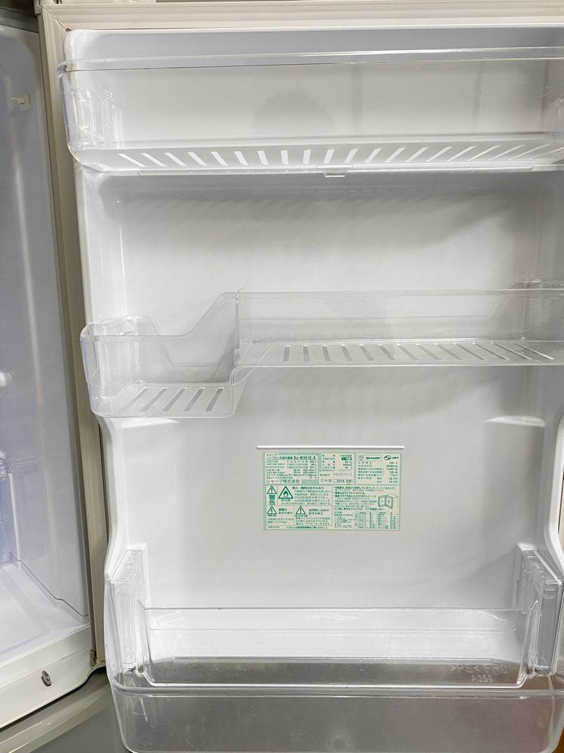 大型冷蔵庫 保証込み　350L 両開き 高年式　大容量　シャープ　動作確認済み