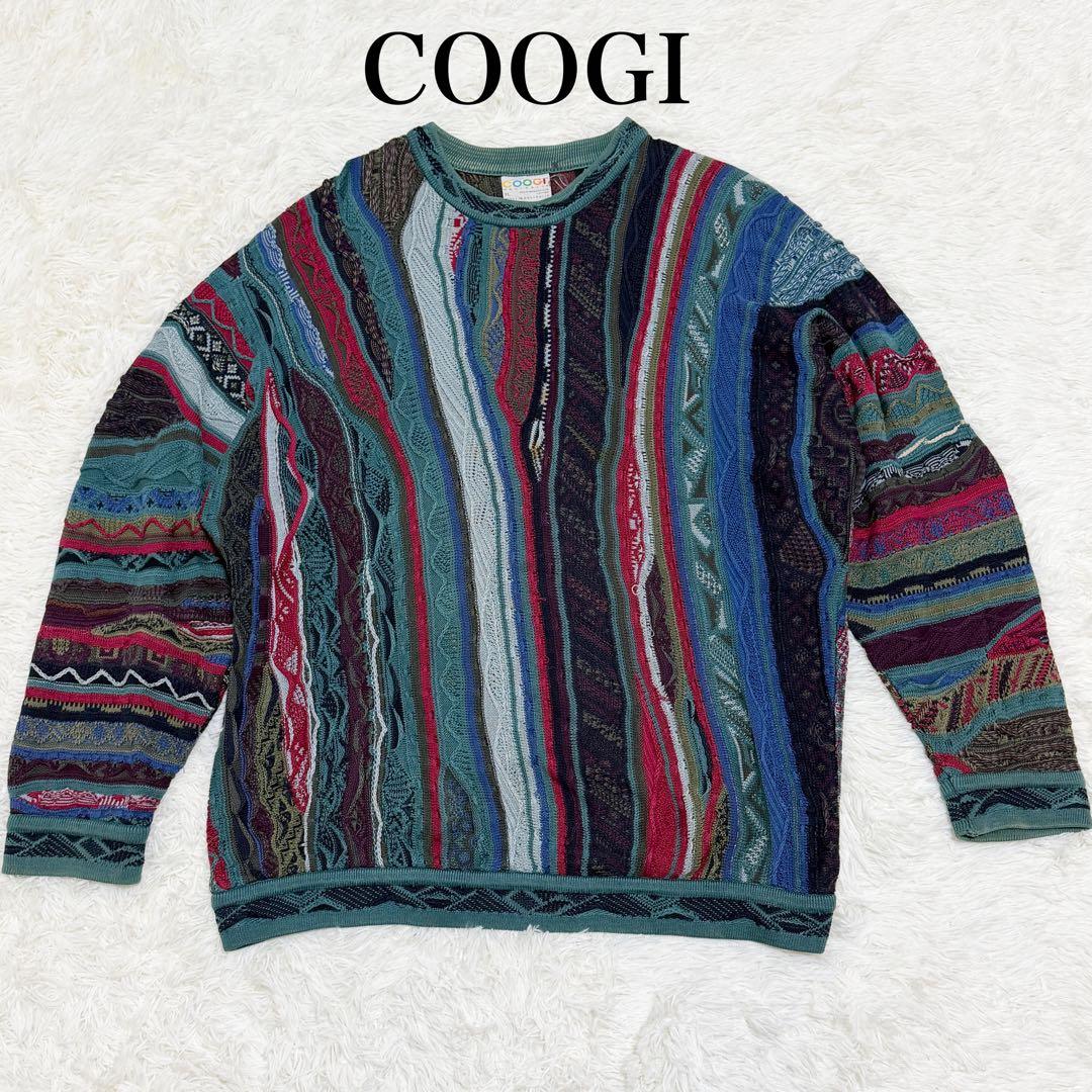COOGI クージー ニット 3Dニット セーター 厚手 クルーネック XL