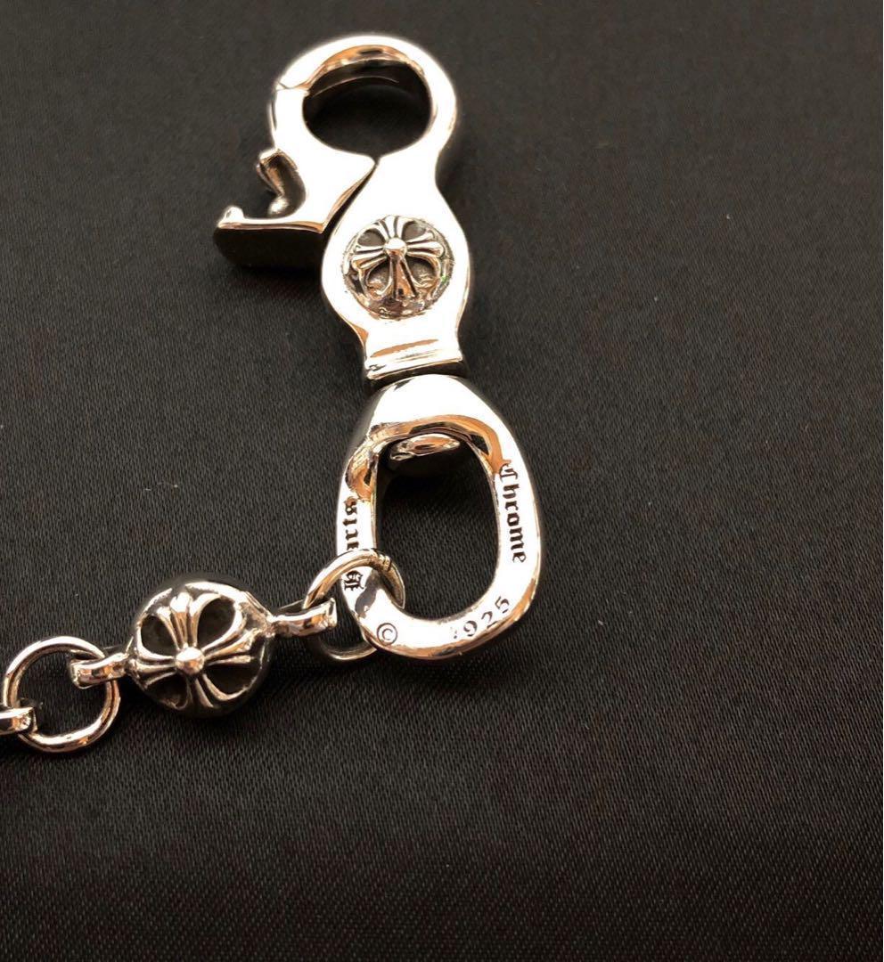 新品　ウォレットチェーン　シルバー925 クロスボール　ナスカン　7