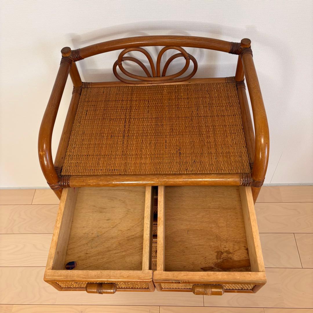 ラタン 籐 5段チェスト ヴィンテージ　① 送料込み