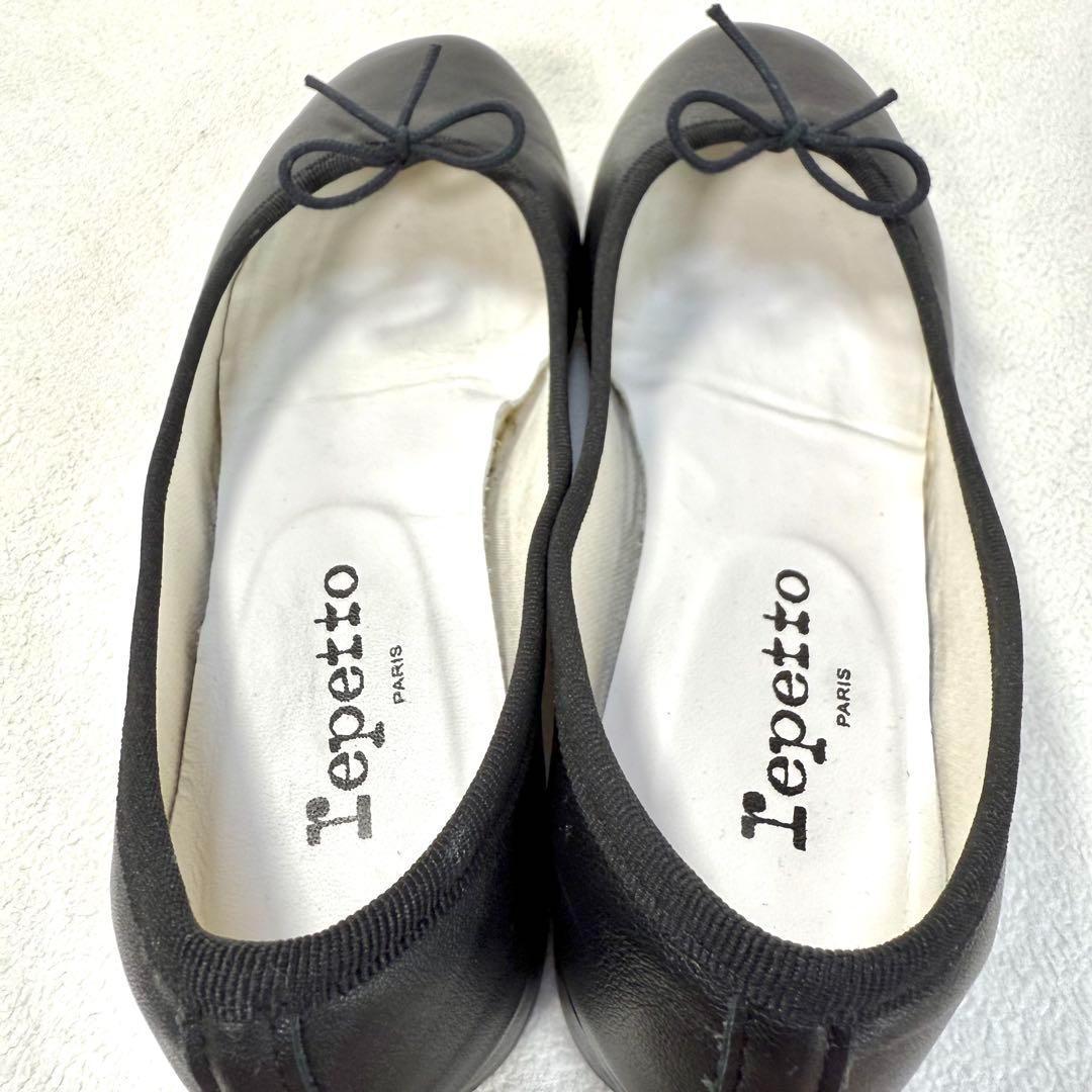 極美品✨レペット カミーユ バレエシューズ ブラック レザー リボン 37.5