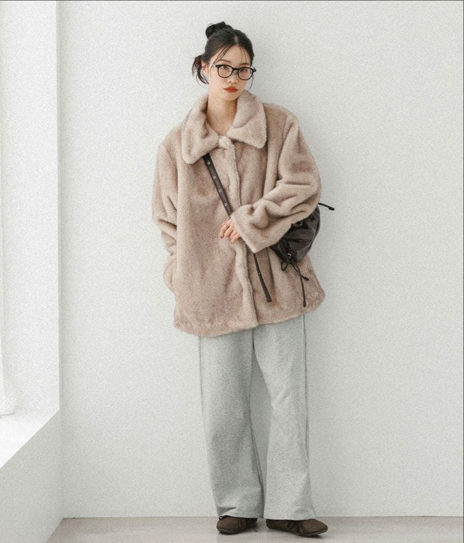 Heather MIXファーミドルジャケット　ベージュ　新品未使用　完売品