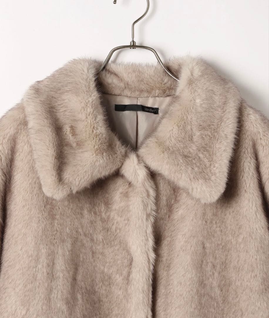 Heather MIXファーミドルジャケット　ベージュ　新品未使用　完売品