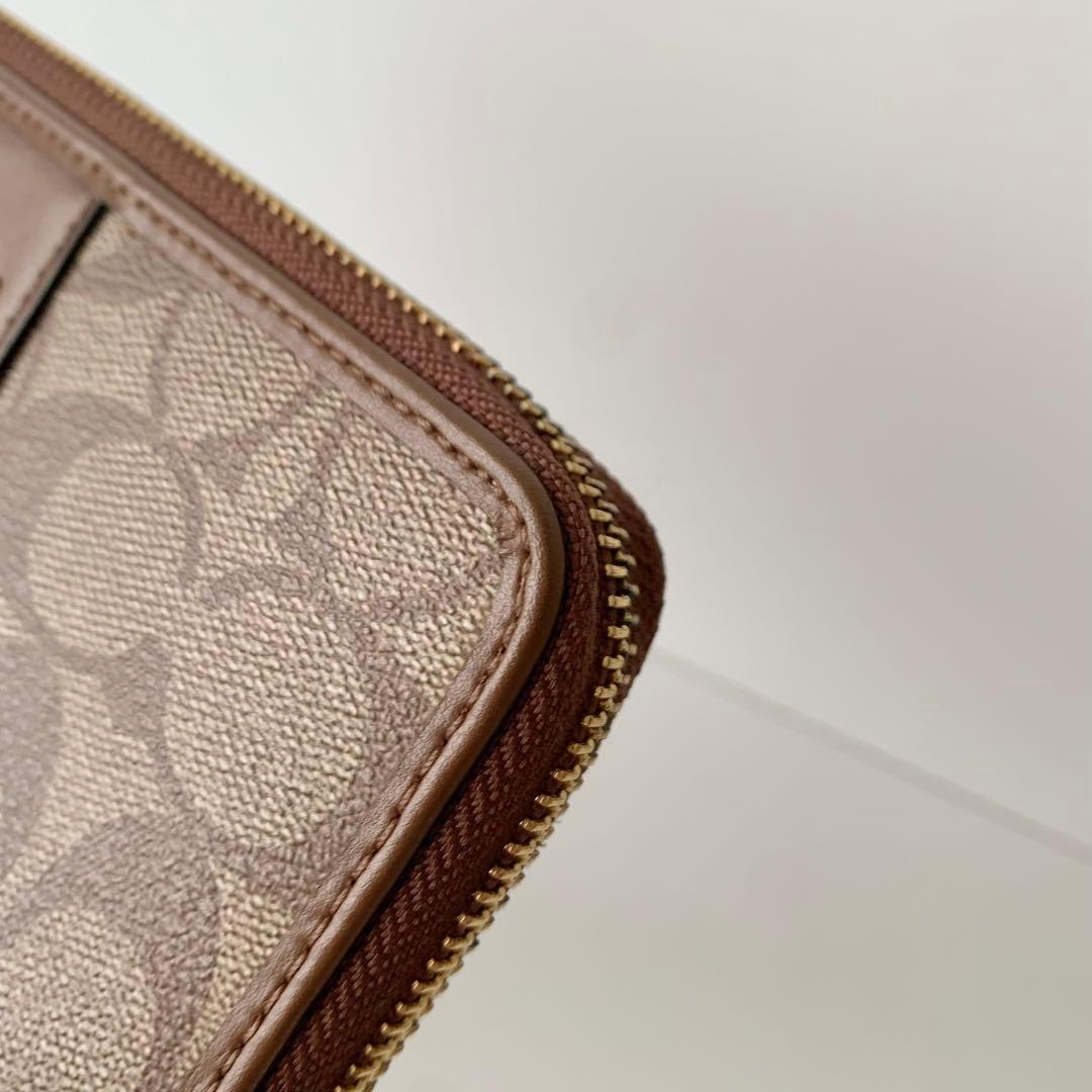 【COACH】 コーチ　長財布　シグネチャー　ブラウン　ベージュ　新品