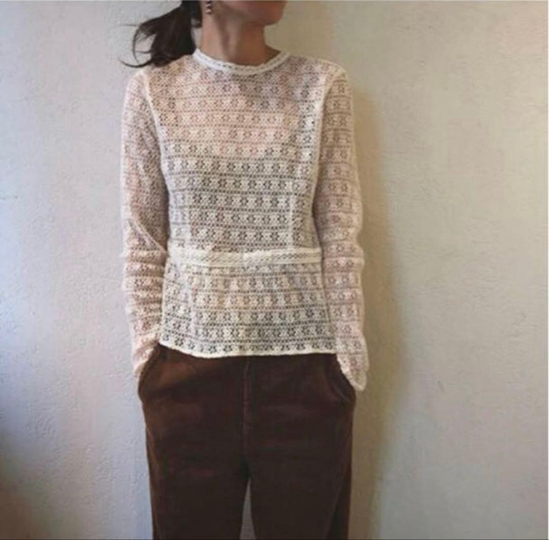 nowos レース ブラウス かぎ編み ノーウォス クロシェ