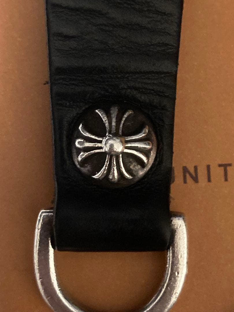 CHROME HEARTS クロムハーツ Dキーリング クロスボタン ブラック