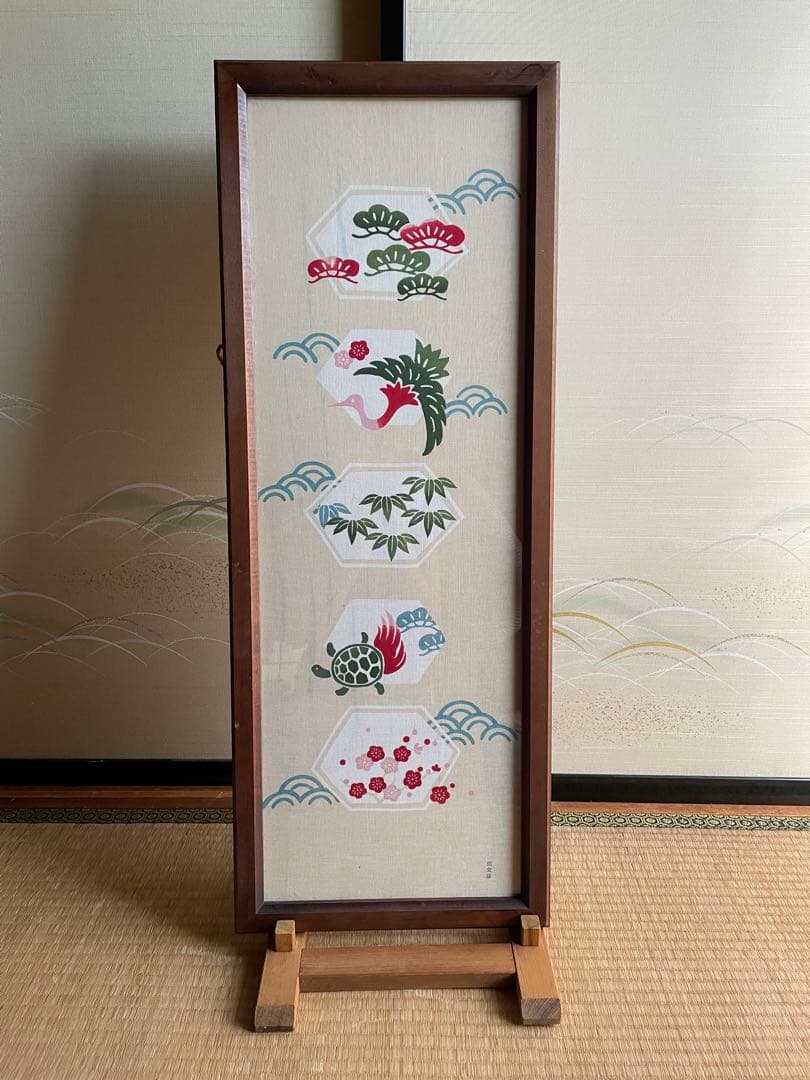 手拭い額縁　壁掛け　立掛け　2way（手拭い付）