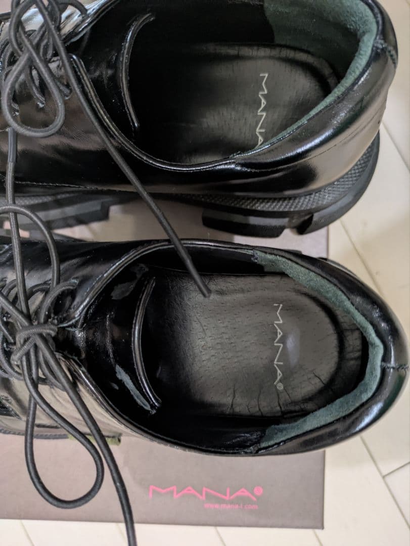 MANAブラックレザー ローファー