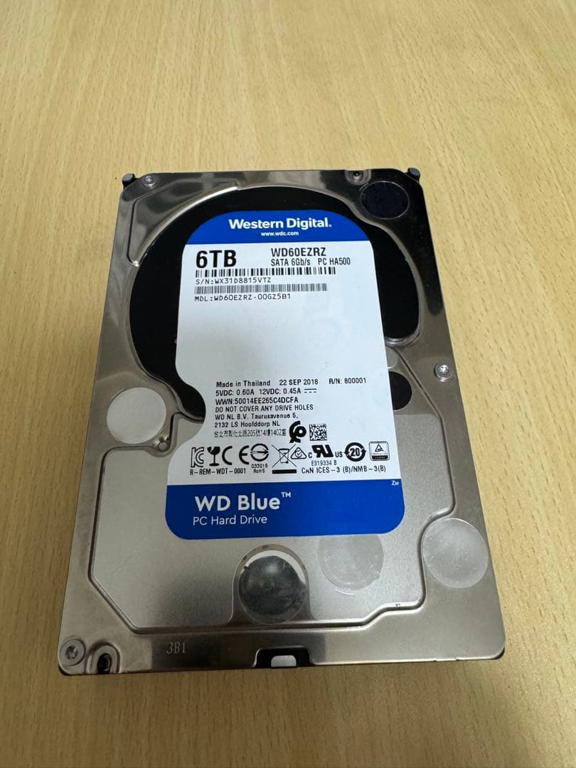 Western Digital WD60EZRZ（3.5 HDD 6TB）⑤