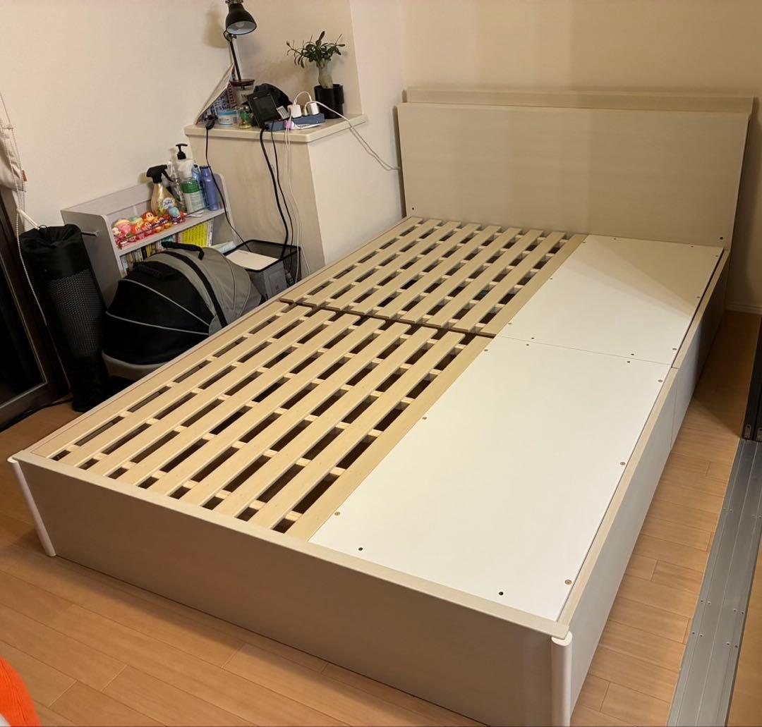 ニトリ ダブルベッドフレーム 収納付き NS-003 深型 すのこ WW