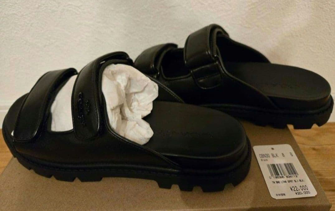 COACH ブラック ツーバンドサンダル