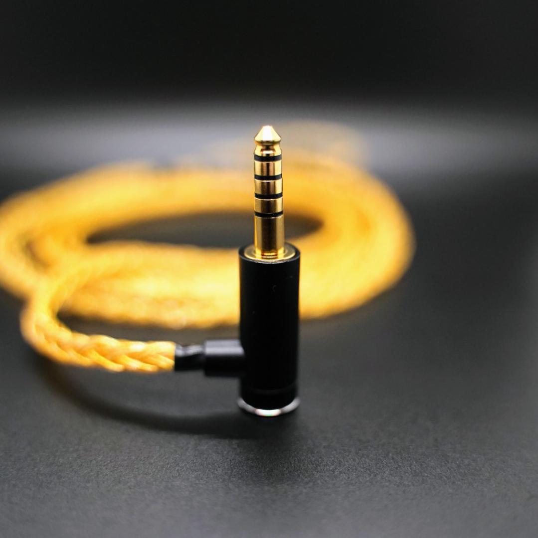 超高評価!最高仕様16芯 希少金メッキケーブル 膨張式mmcx/4.4mm L字