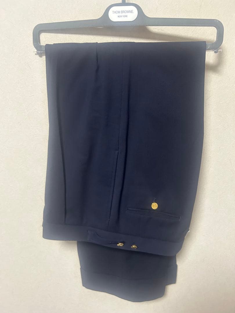 トムブラウン ウールピケスーチングシングルプリーツトラウザーロングパンツ