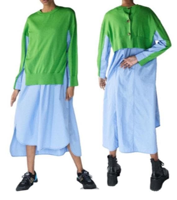 ENFOLD ニットドッキング シャツワンピース 36