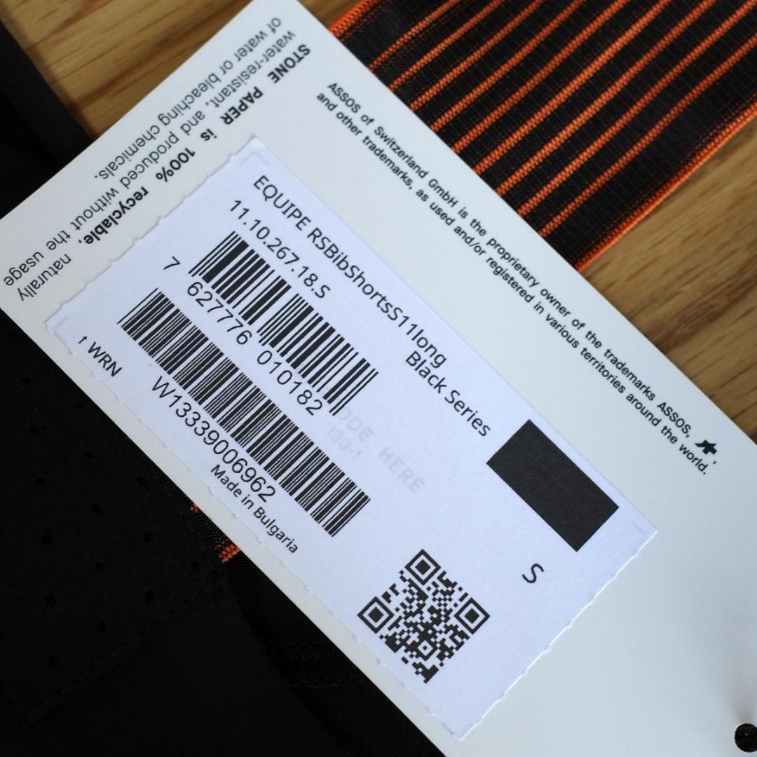 ASSOS EQUIPE RS BIB SHORTS S11 ロング丈 Sサイズ