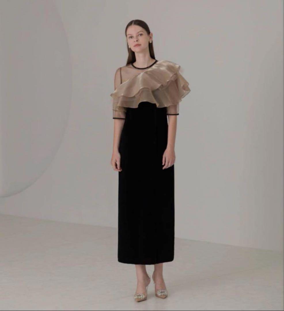 n　Leja アシンメトリーティアードフリルドレス Sサイズ