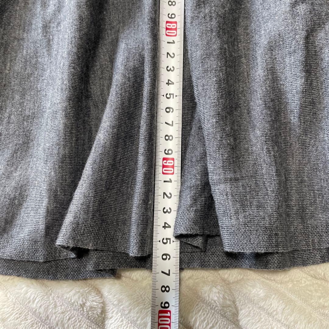 ANAYI ファインメリノフレアニット ワンピース ウール グレー 36 S