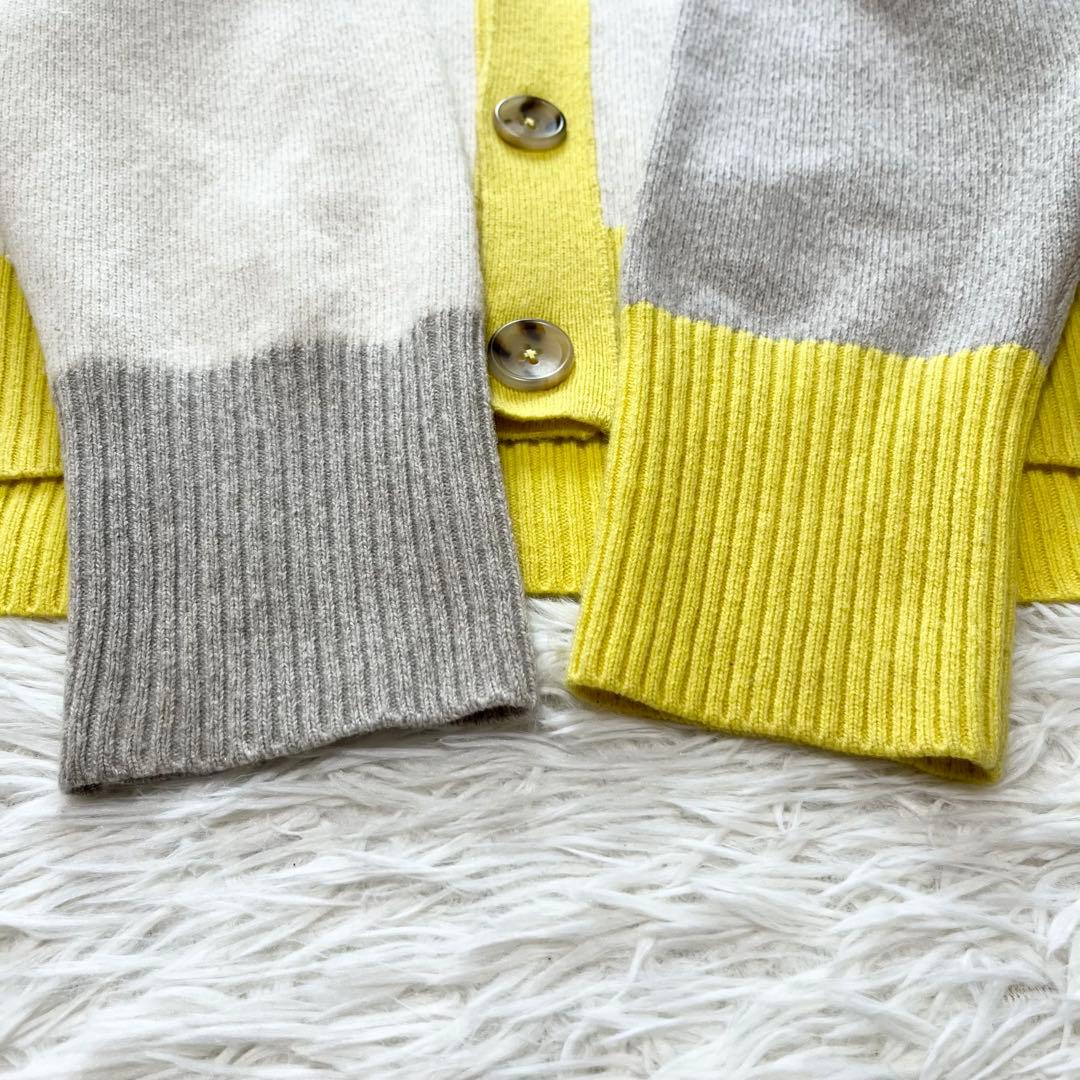 24SS✨️マカフィー　ラム9G Vネックカーディガン イエロー