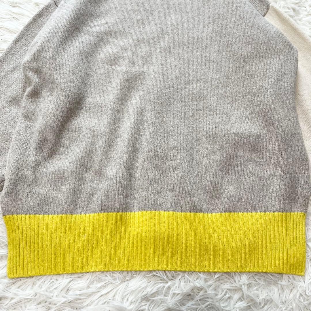 24SS✨️マカフィー　ラム9G Vネックカーディガン イエロー