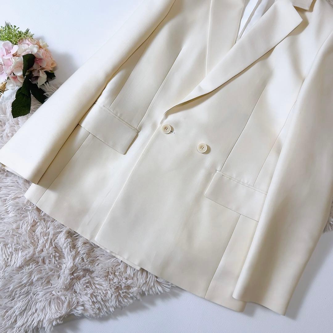 新品タグ付ꕥアナイ ウールシルクダブルテーラードジャケット 上品 日本製 M