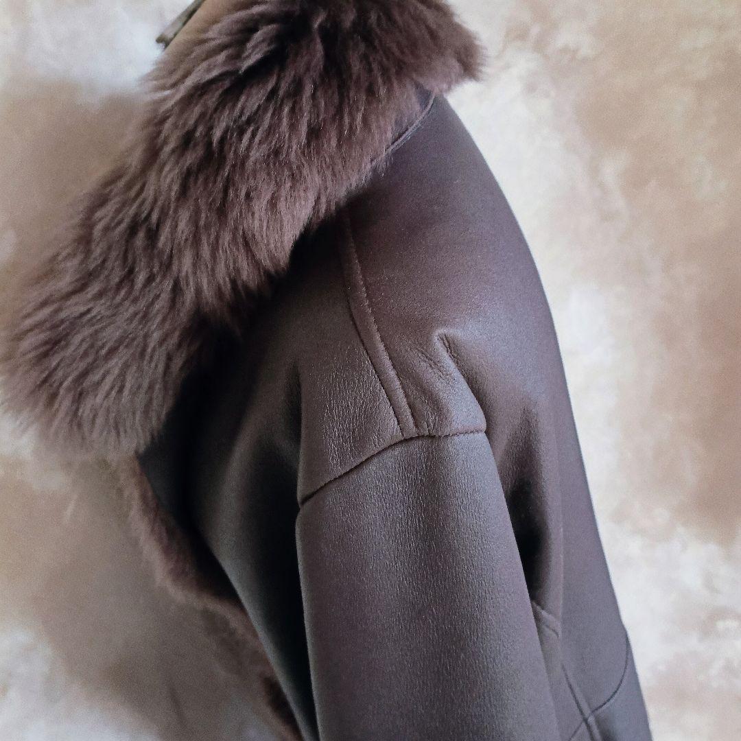 Otto ファー付　ソフトラム表革リアルムートンコート　軽量　ゆったりサイズ