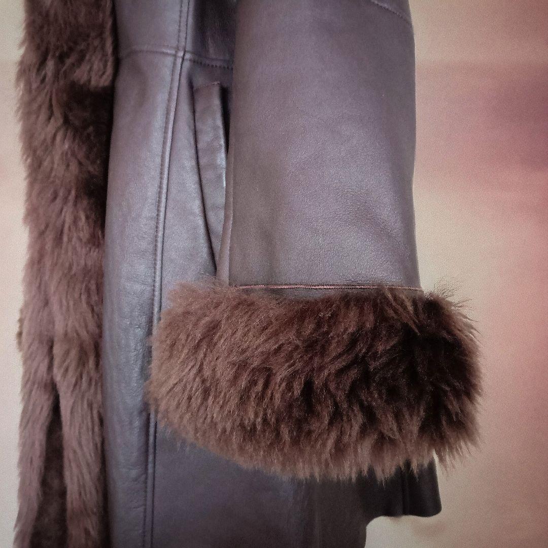 Otto ファー付　ソフトラム表革リアルムートンコート　軽量　ゆったりサイズ