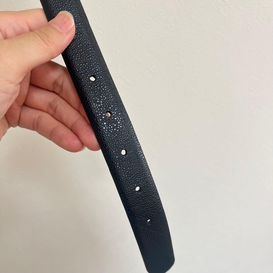 Lauren Ralph Lauren レザー ベルト　ロゴチャーム　xs 黒