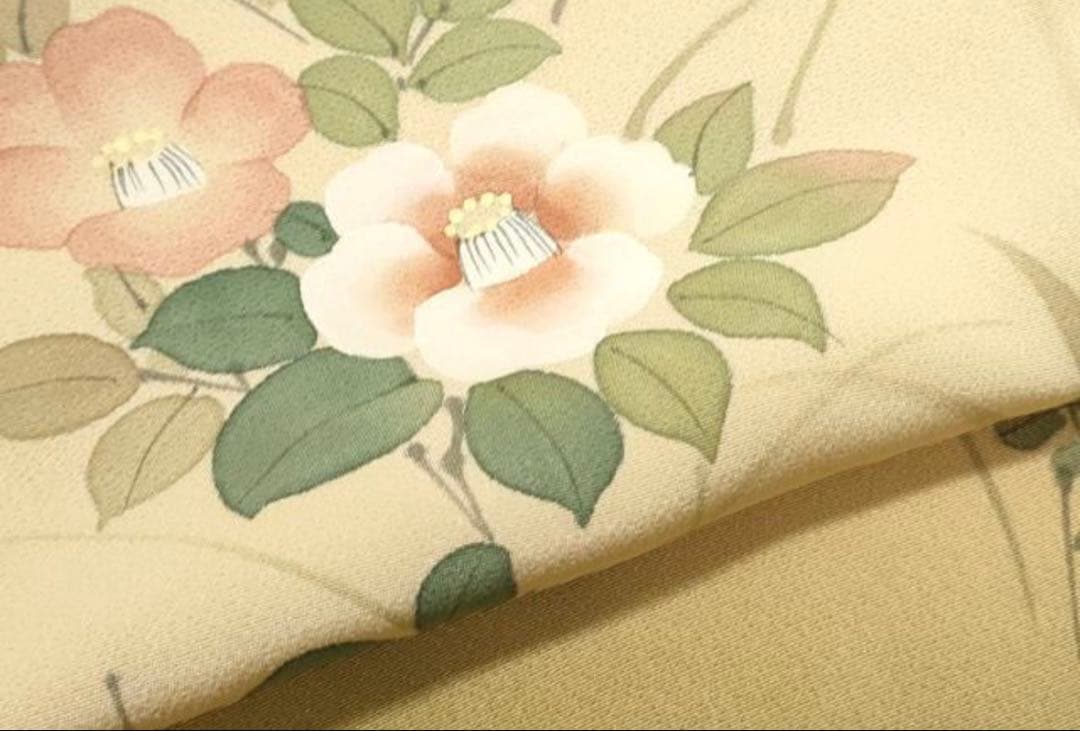 専用　4点フルセット　正絹訪問着　袋帯　帯揚げ　帯締め　手描き