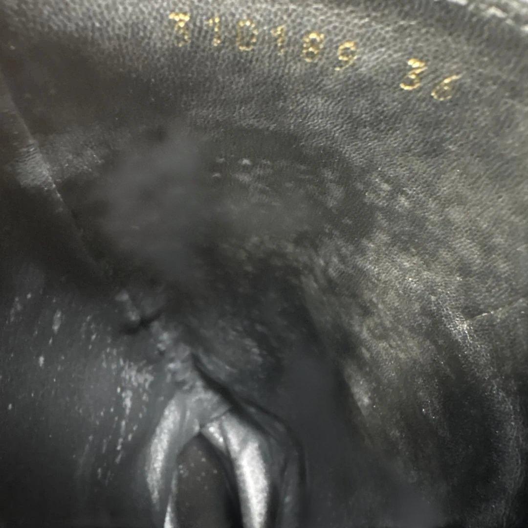 グッチ インターロッキング ロングブーツ 【36】チャンキーヒール ブラック