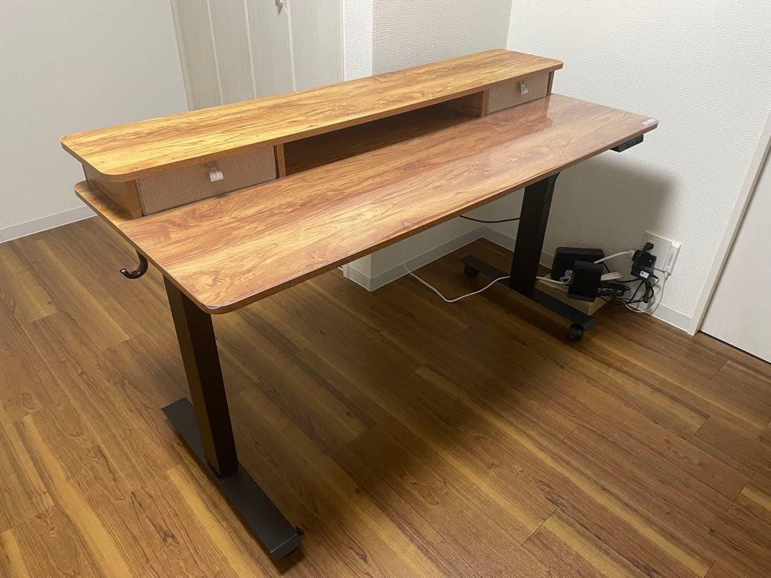 電動昇降式デスク スタンディングデスク 幅140cm 奥行き60cm テレワーク