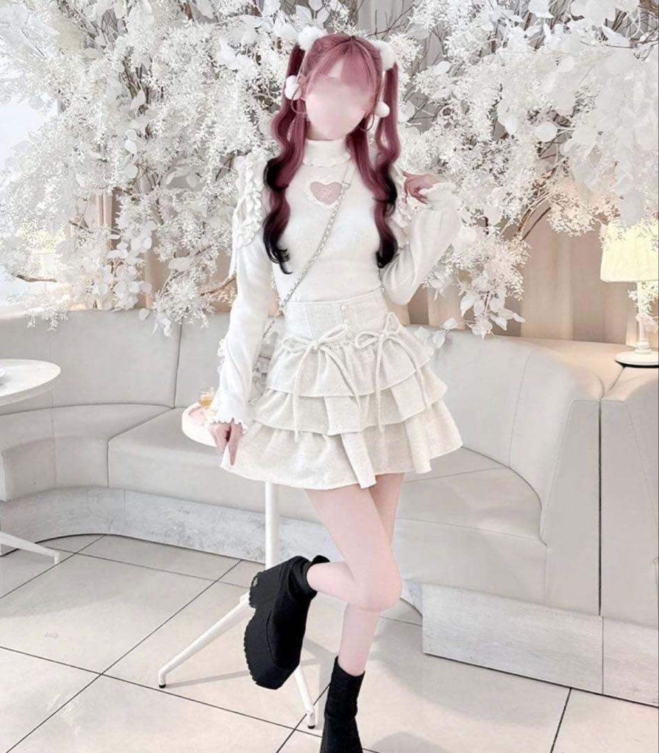 ハニーミュウ ツイードティアードフリルスカート