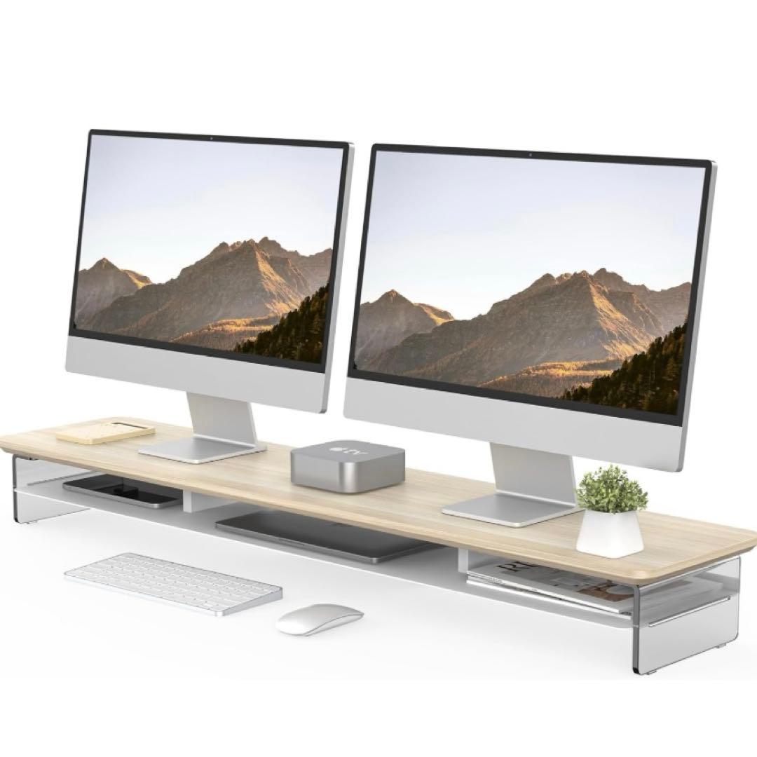 【未使用】Fenge モニター台 108cm 2段 木製天板