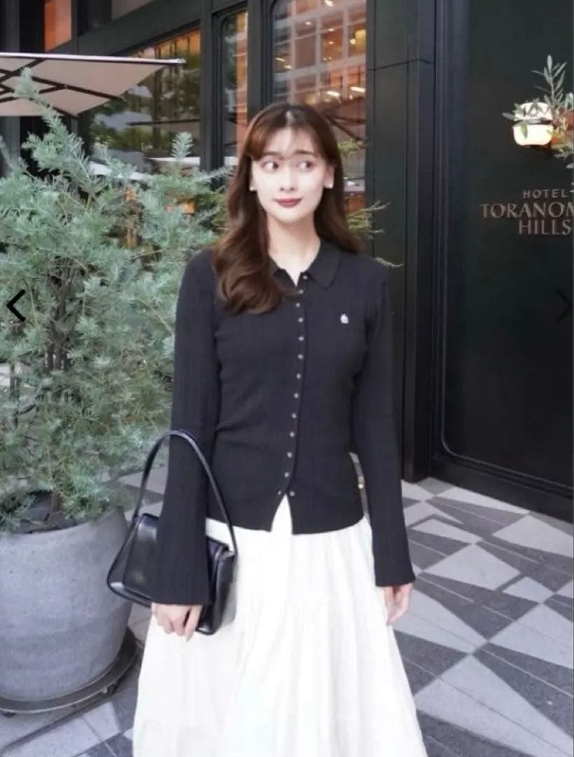 完売商品　herlipto Trois Rib Knit Polo Top M