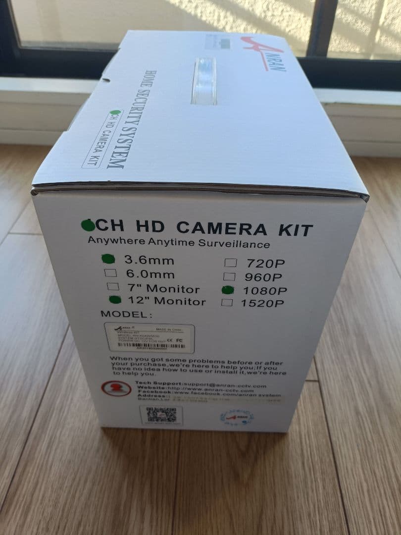 新品未使用　防犯カメラ4台や無線式モニター付きセット　2TBハードディスク付き