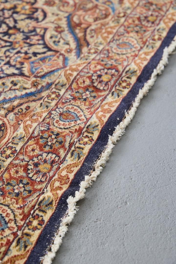 ヴィンテージラグ　ペルシャ絨毯　メダリオン（184×122cm）赤　青　ベージュ