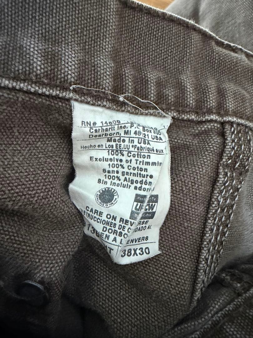 90s USA Carhartt B136 ダブルニーパンツ w38×30
